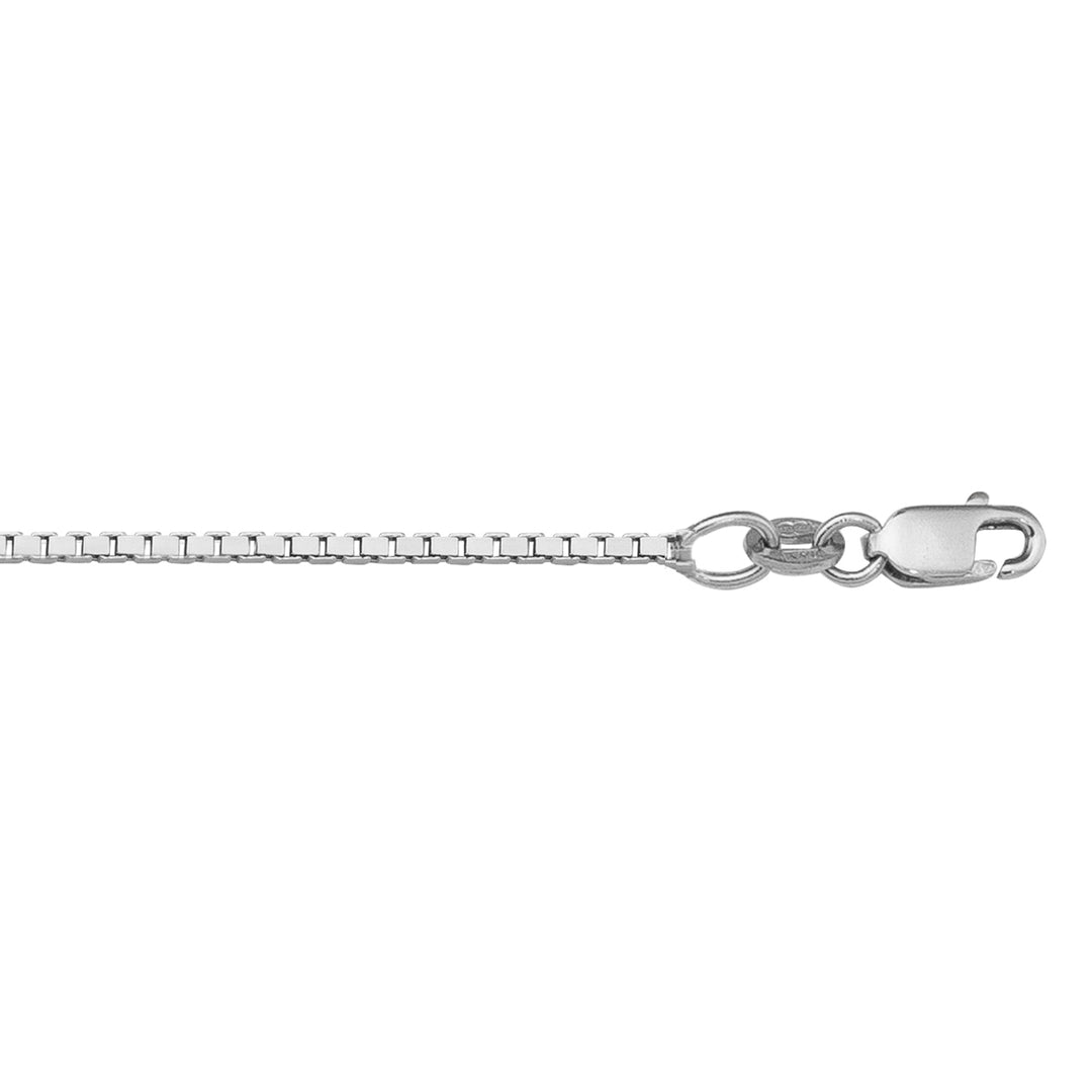 10K White Gold Medium 1.3mm Box Link 20" Chain