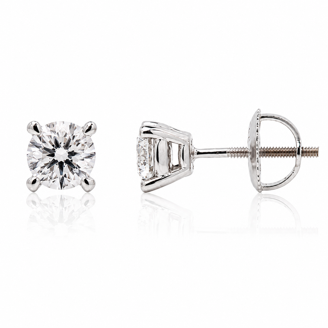 14K White Gold 1.00ctw LAB Grown Diamond Stud Earrings