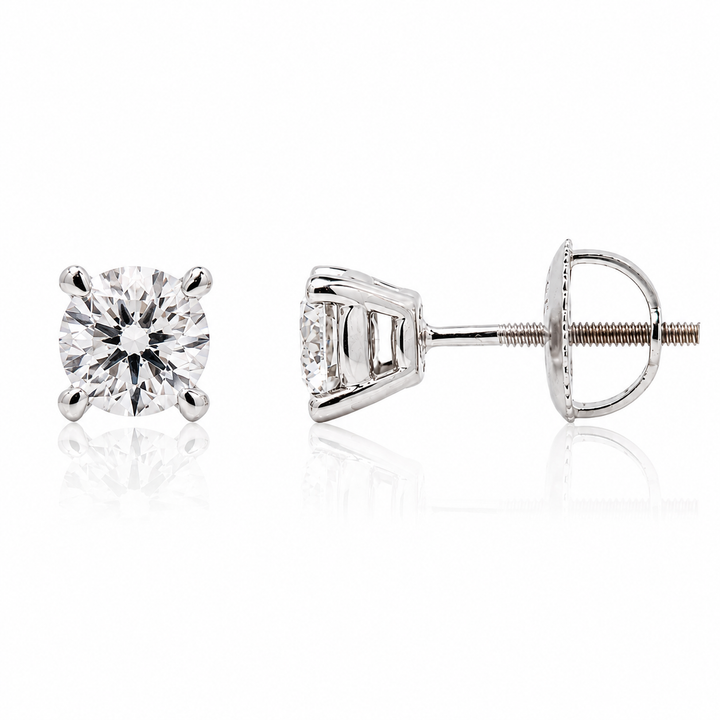 14K White Gold 1.00ctw LAB Grown Diamond Stud Earrings