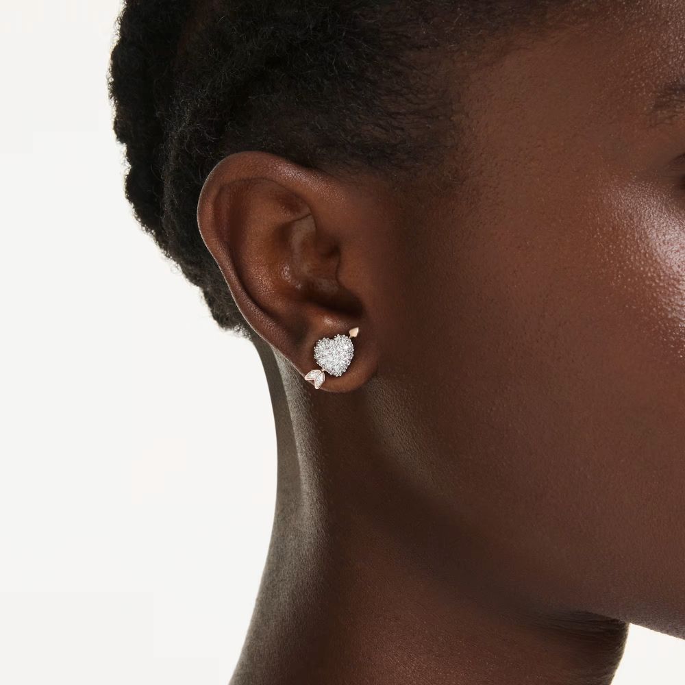 Swarovski Idyllia Two-Tone Plated Stud Earrings With Clear Swarovski Crystals 5737298