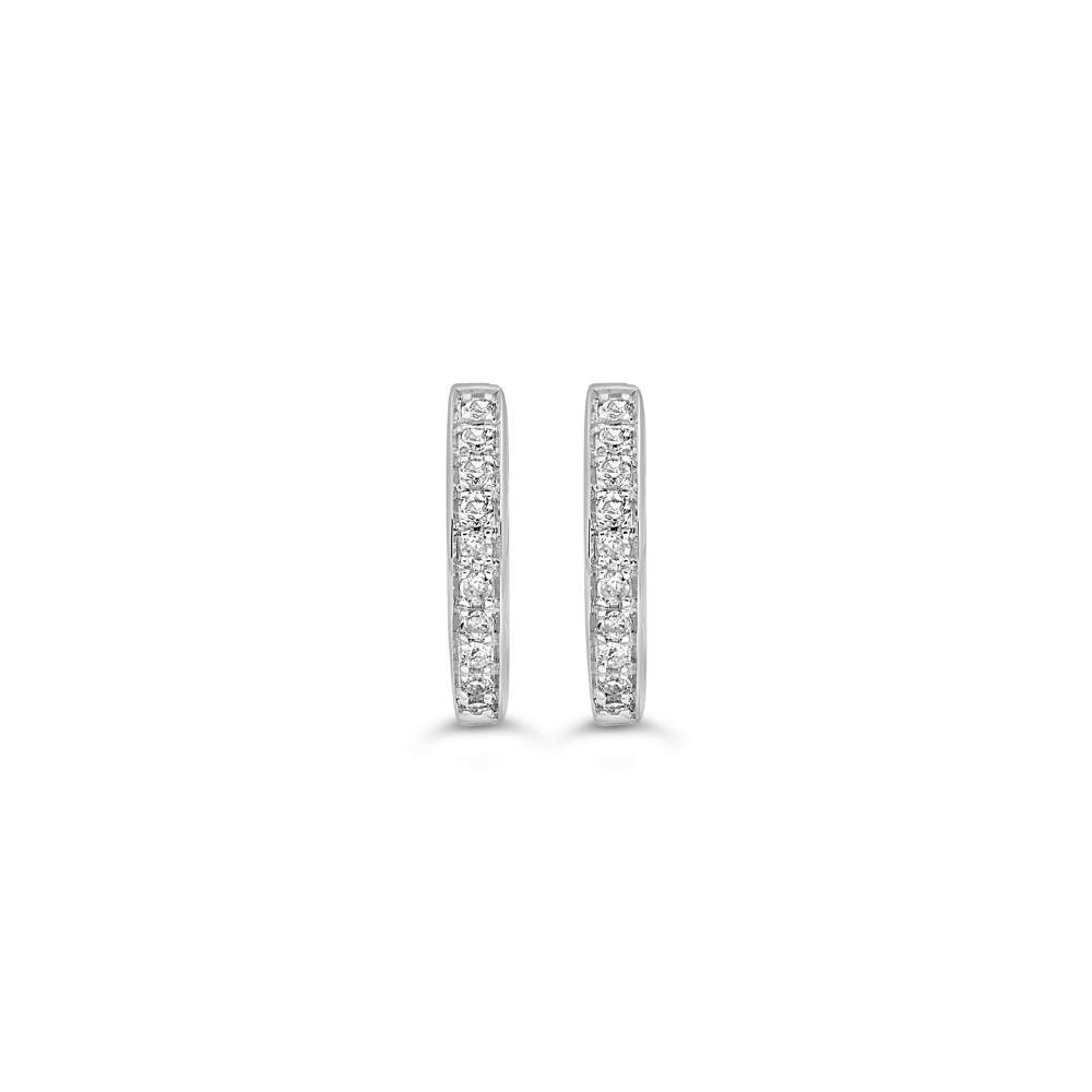 10K White Gold Small U-Shaped 0.10 CTW Diamond Hoops