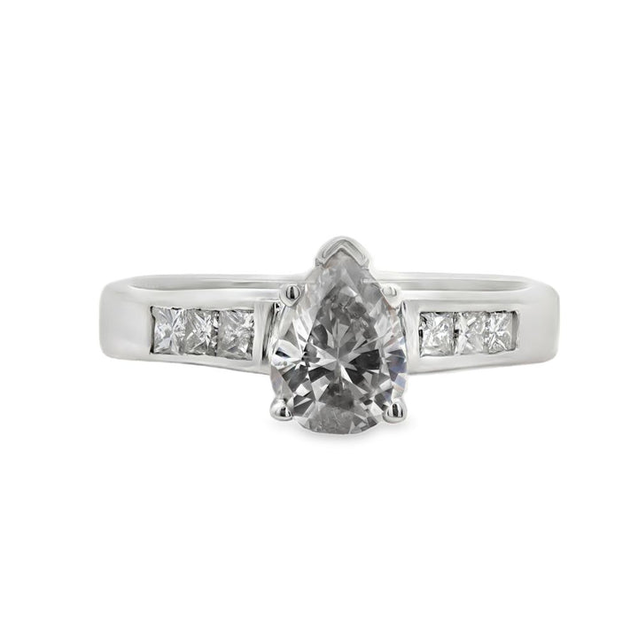 Estate - 14K White Gold 1.03 CTW Diamond Engagement Ring, Size 4 1/2