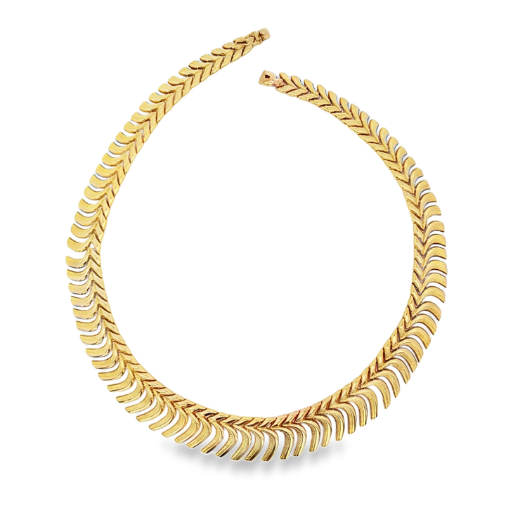 Estate - 18 Karat Yellow Gold Graduating Fancy Link 18" Necklace