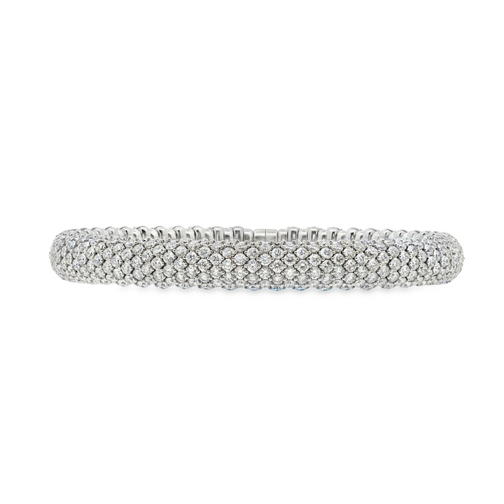 14K White Gold 10.98 CTW Diamond 7" Stretch Bracelet