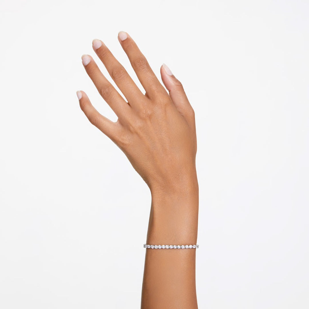 Swarovski Matrix Rhodium Plated Tennis Bracelet With Clear Zirconia's 5648937