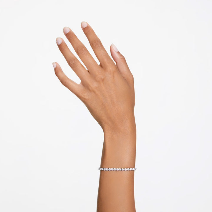 Swarovski Matrix Rhodium Plated Tennis Bracelet With Clear Zirconia's 5648937