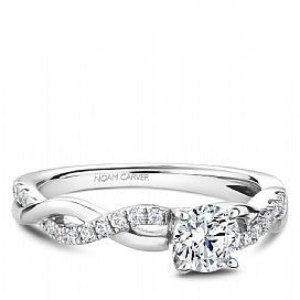 14K White Gold Diamond Engagement Ring