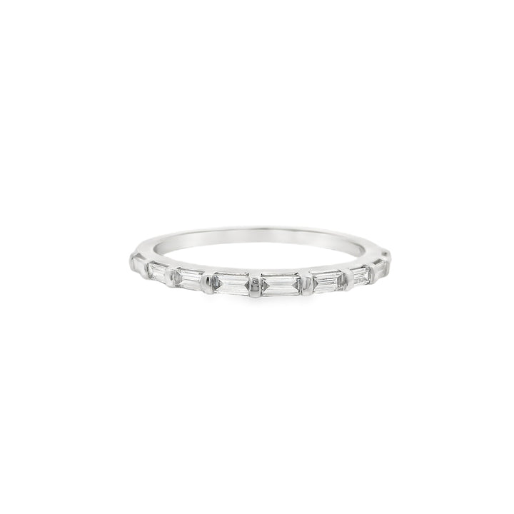 18K White Gold 0.25 CTW Baguette Cut Diamond Women's Wedding Band