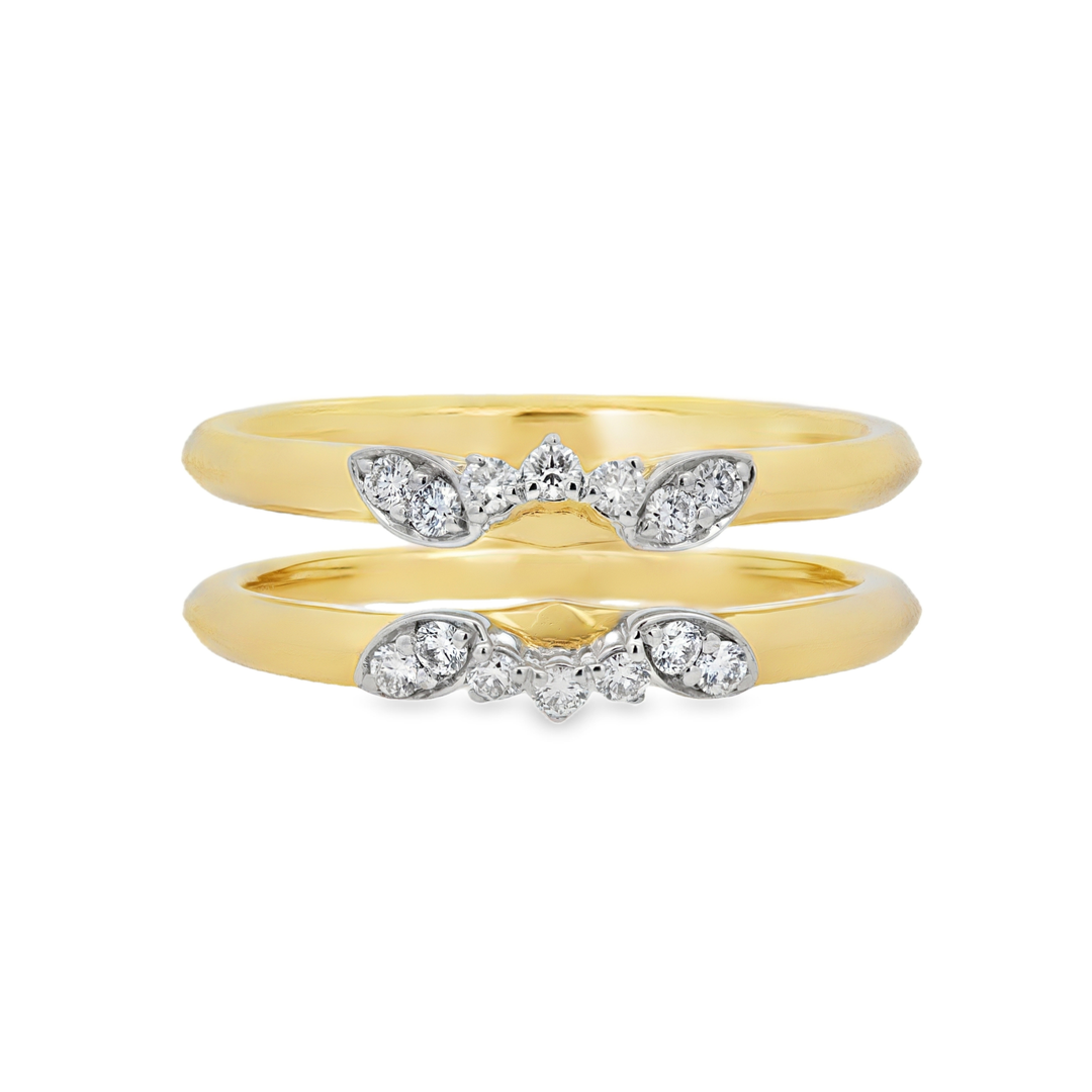 18K Yellow And White Gold 0.20 CTW Diamond Set Guard Ring
