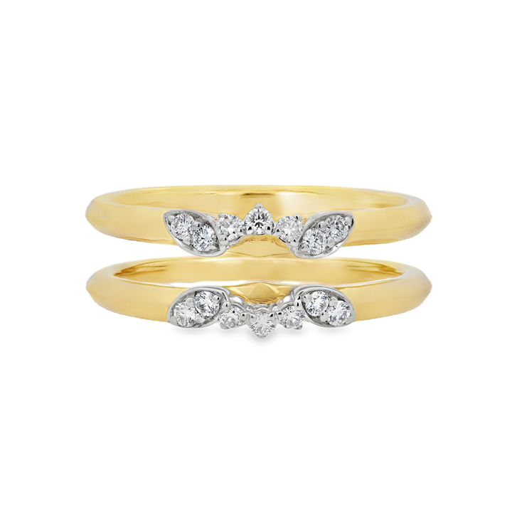 18K Yellow And White Gold 0.20 CTW Diamond Set Guard Ring