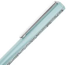 Blue Lacquered Swarovski Pen With Crystal Rocks