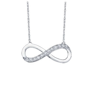 Lafonn Silver Infinity Necklace Set With Cubic Zirconias