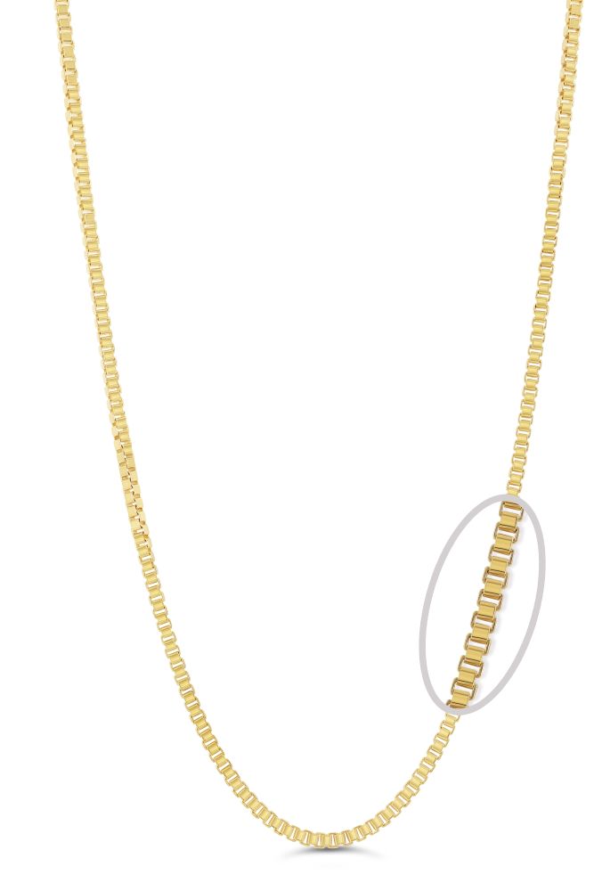 sempreORO Sterling Silver 14 Karat Gold Bonded 2.1mm Box Link Chain