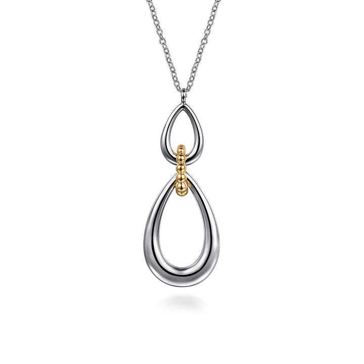 Gabriel & Co. Sterling Silver And 14K Yellow Gold Teardrop Necklace