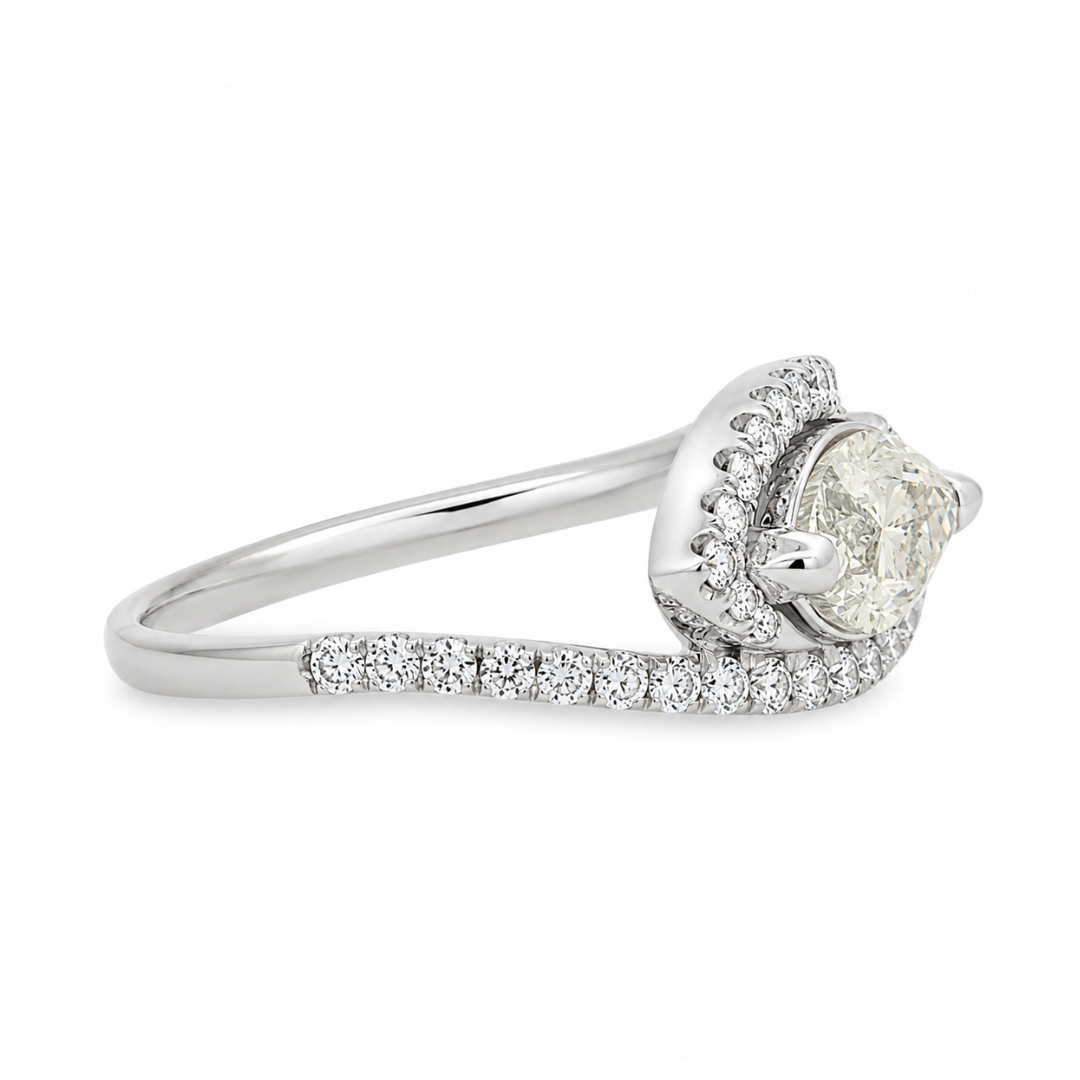 Estate - 14K White Gold 1.51 CTW Diamond Women's Ring, Size 7.25
