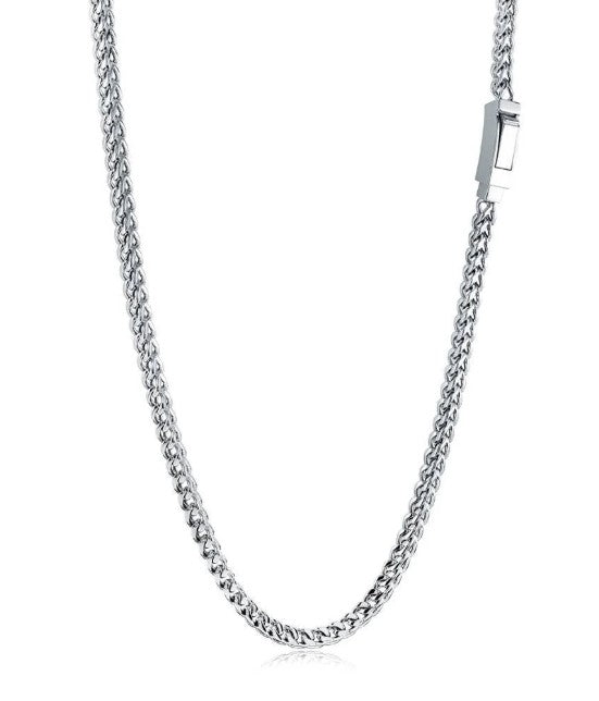 Stainless Steel Polished 4mm Franco Link 22" Chain