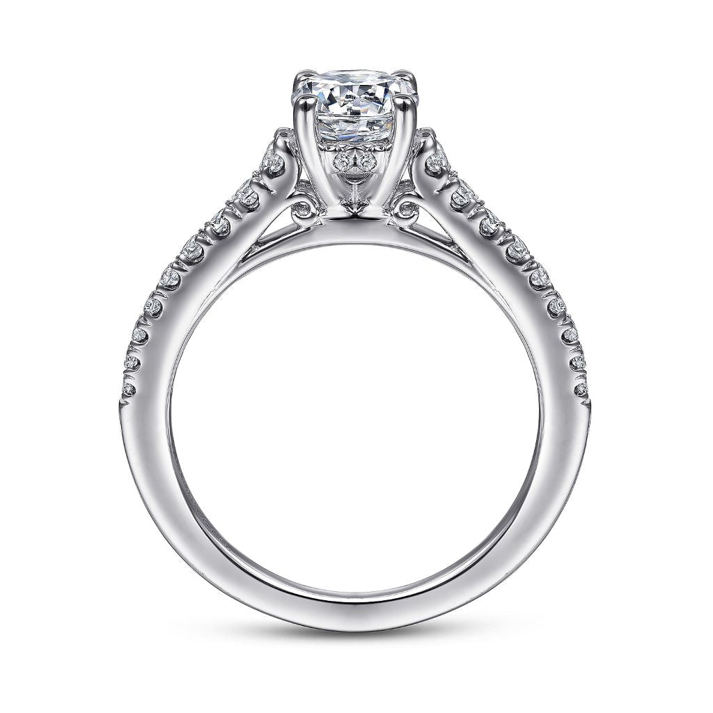 14K White Gold Solitaire 0.28 CTW Diamond Engagment Ring Semi-Mount