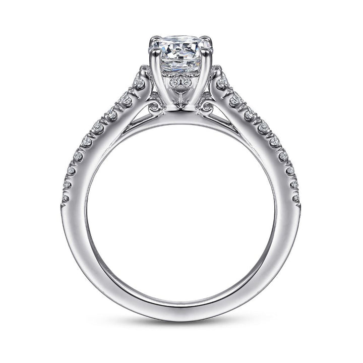 14K White Gold Solitaire 0.28 CTW Diamond Engagment Ring Semi-Mount