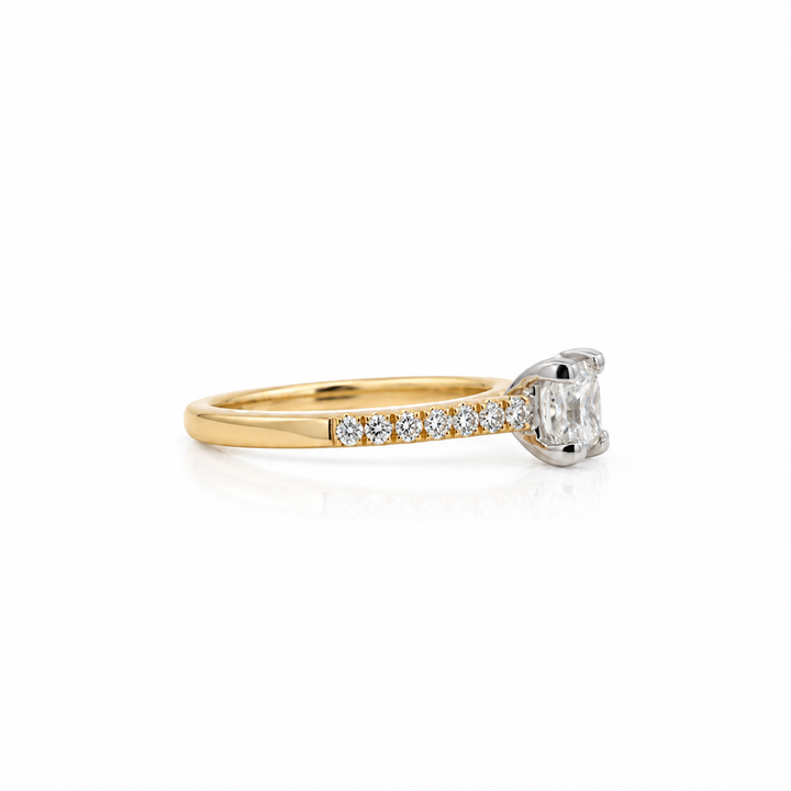 14K Two-tone Gold 0.22 CTW Diamond Set Engagement Ring Semi-Mount