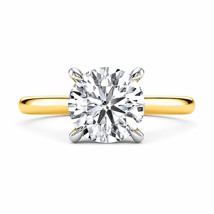 Women's 14K Yellow And White Gold 2.00 CTW Solitaire LAB Grown Diamond Engagement Ring