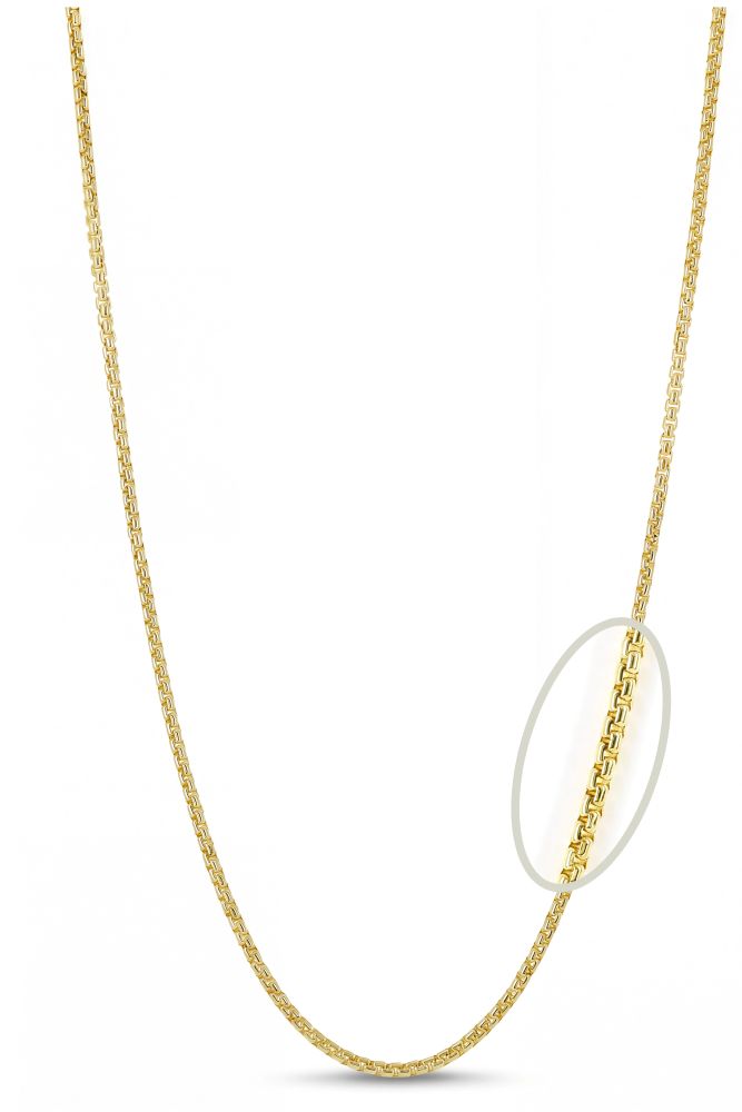 sempreORO Sterling Silver 14 Karat Gold Bonded 2mm Round Box Link Chain