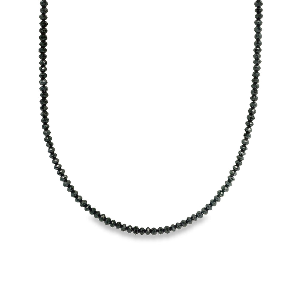 14K Yellow Gold 20.00 CTW Black Diamond Bead 17.5" Necklace
