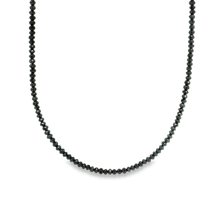 14K Yellow Gold 20.00 CTW Black Diamond Bead 17.5" Necklace