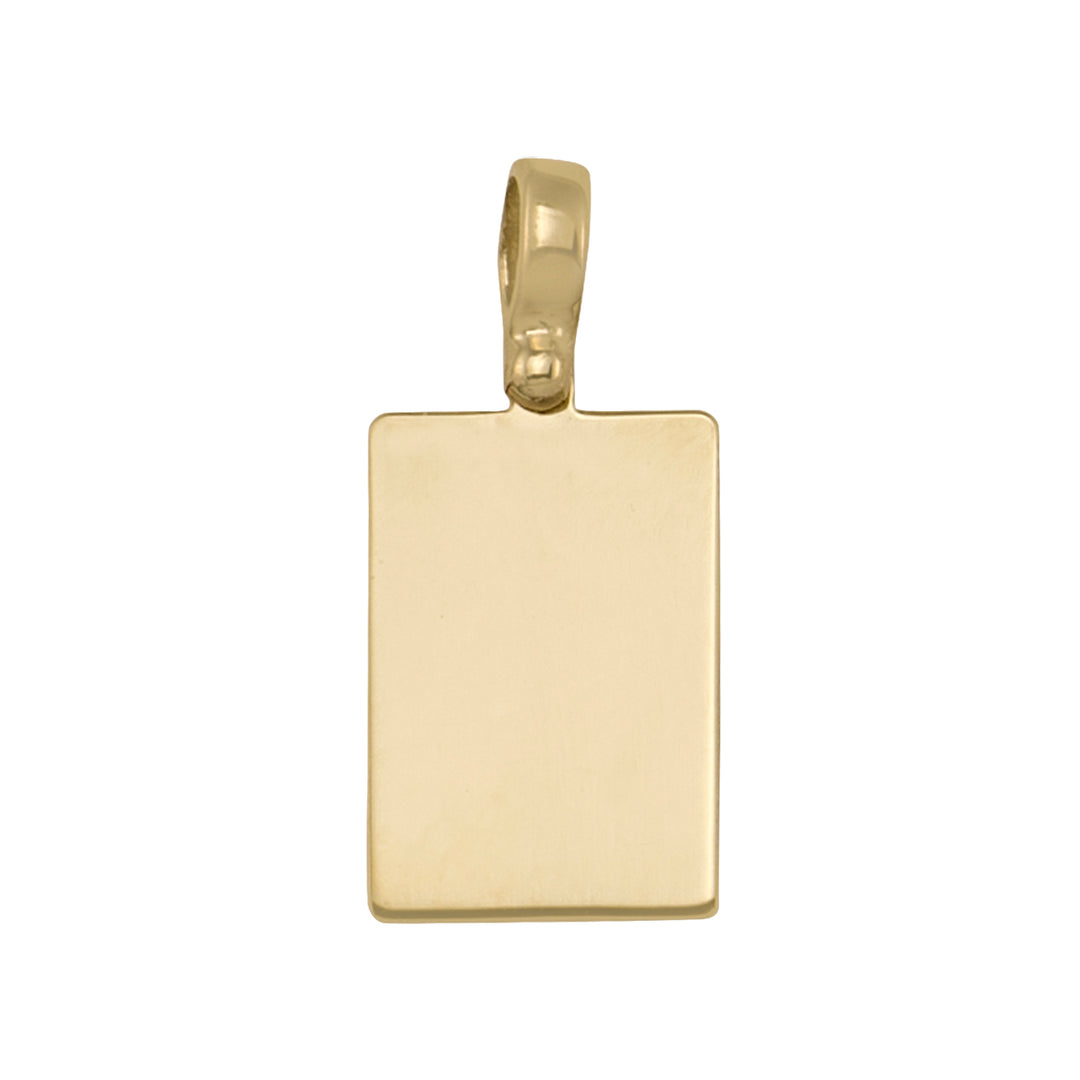 10K Yellow Gold Polished 13x19mm Dog Tag Pendant