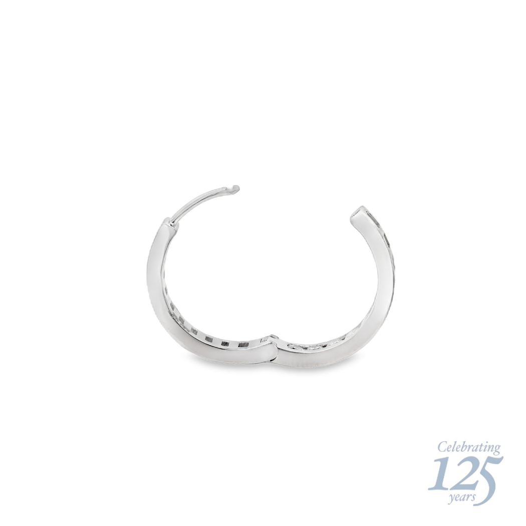 14K White Gold J.H. Young 125th Anniversary 1.26 CTW Diamond Hoop Earrings