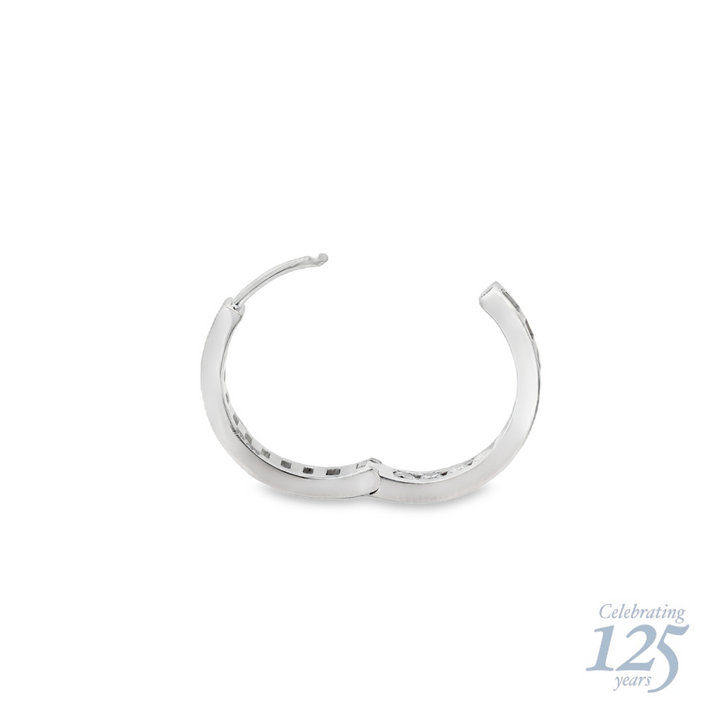 14K White Gold J.H. Young 125th Anniversary 1.26 CTW Diamond Hoop Earrings