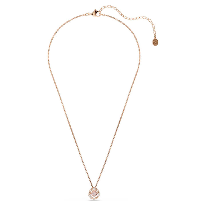 Swarovski Constella Rose Gold-Tone Plated Necklace With Pink Cubic Zirconia 5744244
