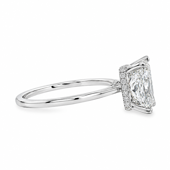 18K White Gold Hidden Halo 0.13 CTW Diamond Semi-Mount Engagement Ring