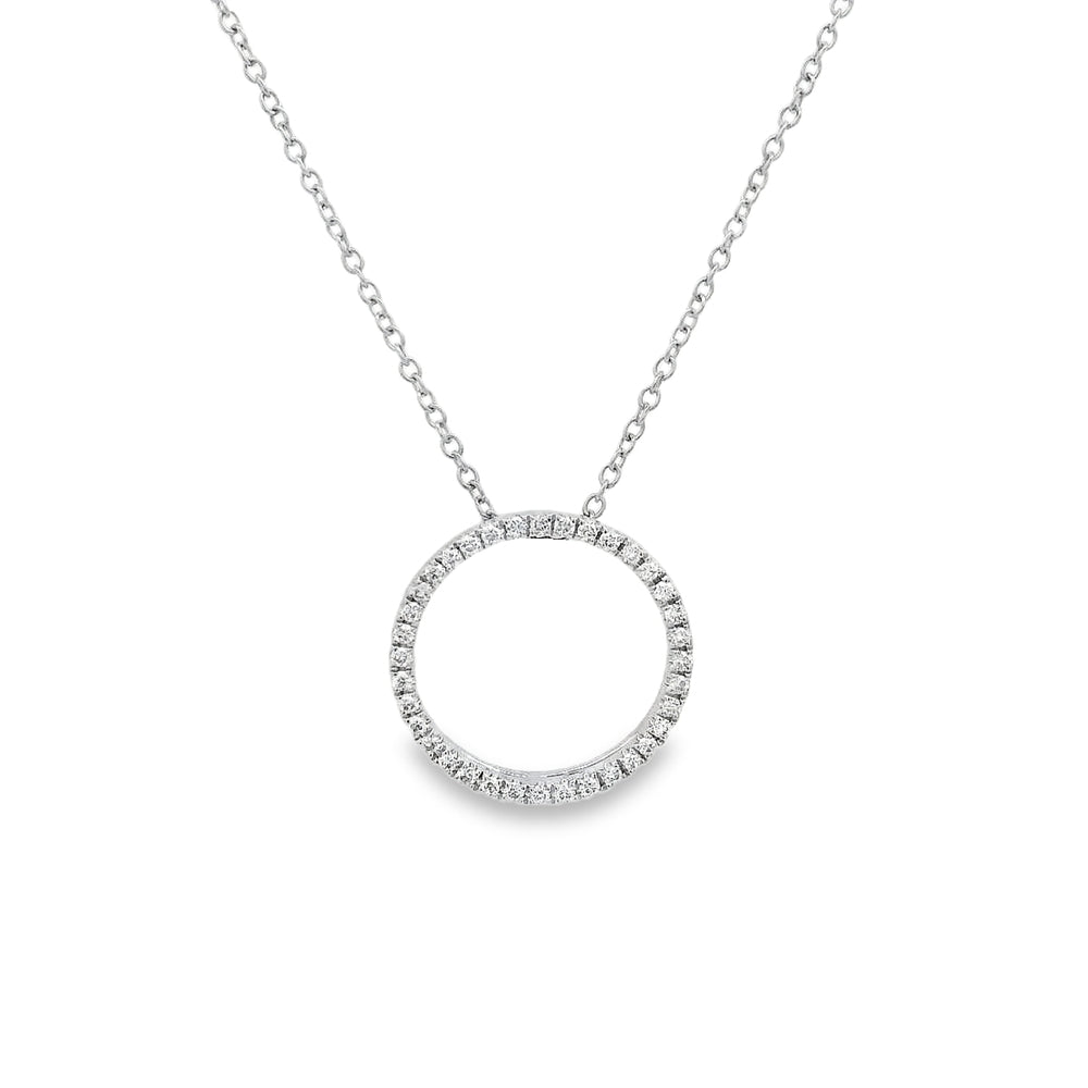 18K White Gold 0.15 CTW Diamond Circle Of Love Pendant
