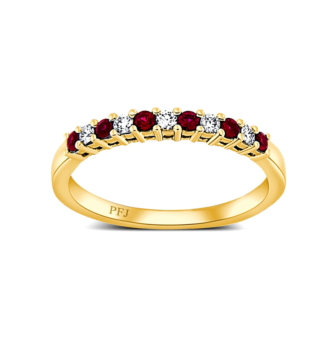 18K Yellow Gold 0.21 CTW Ruby And 0.15 CTW Diamond Ring