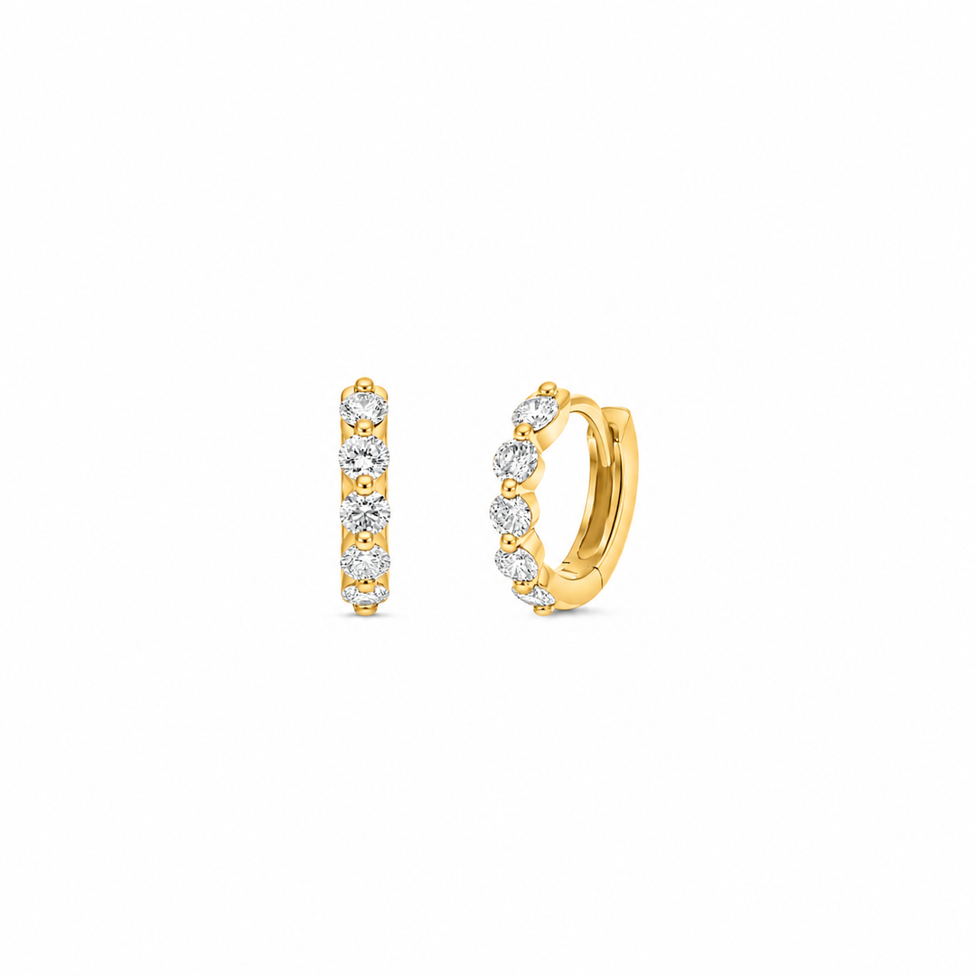 14K Yellow Gold RBC Diamond Huggie Earrings