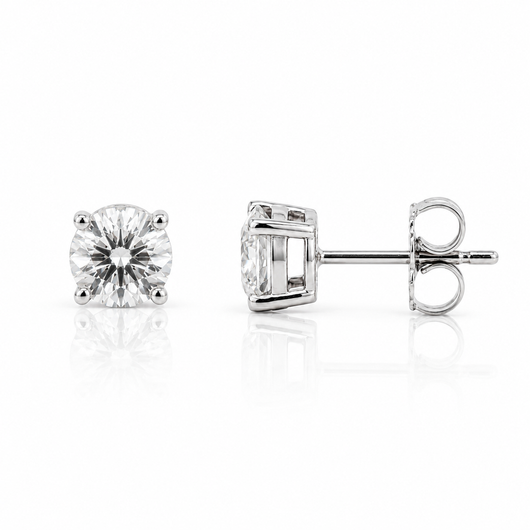 14K White Gold 2.07 CTW LAB Grown Diamond Stud Earrings