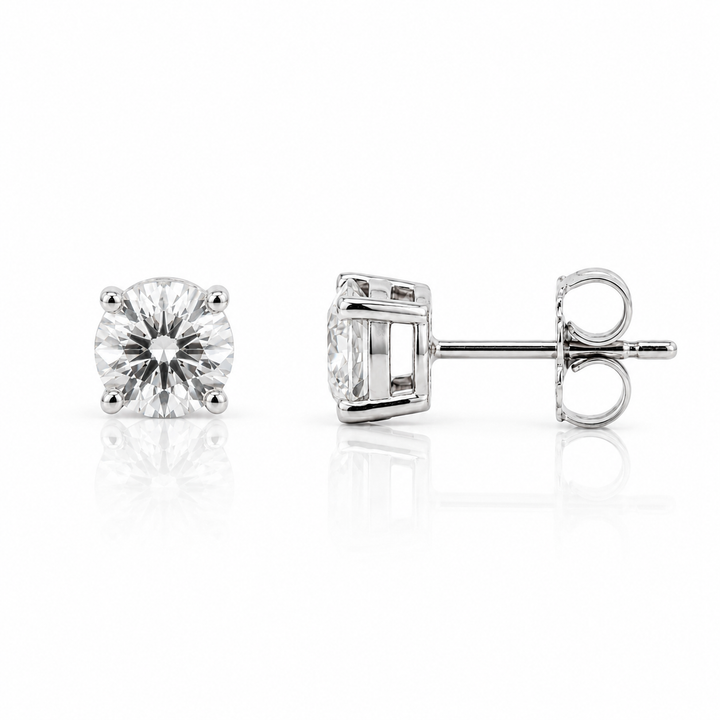 14K White Gold 2.07 CTW LAB Grown Diamond Stud Earrings