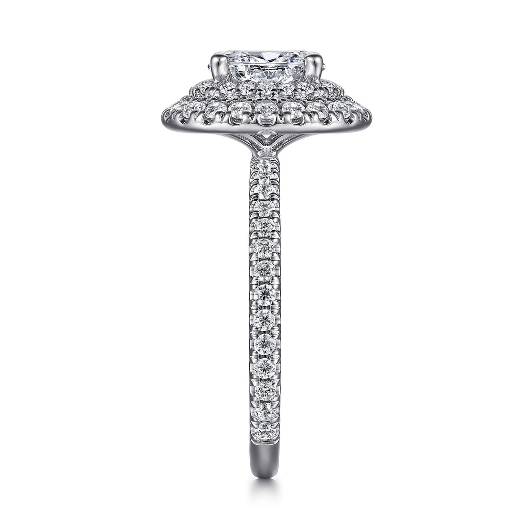 Women's 14K White Gold Double Halo 0.71 CTW Diamond Semi-Mount Engagement Ring