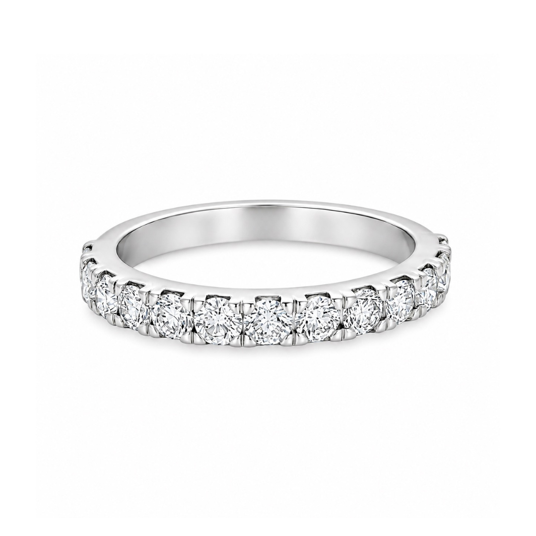 14K White Gold 0.85 CTW RBC LAB Diamond Anniversary Ring