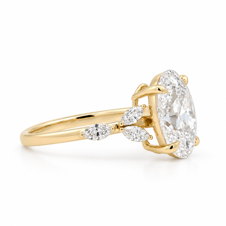 Women's 14K Yellow Gold 3.40 CTW LAB Diamond Engagement Ring