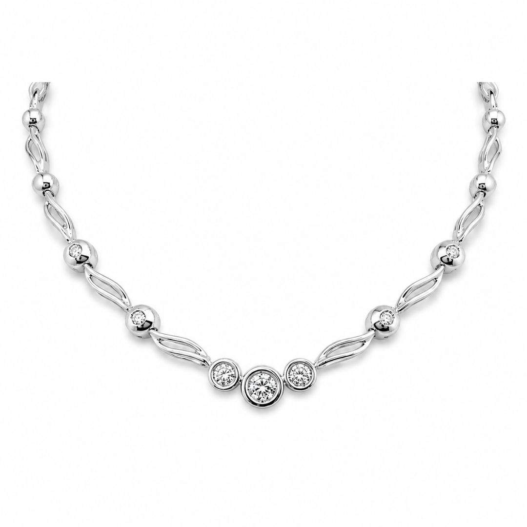 Estate - 14K White Gold 0.44 CTW Diamond 18" Necklace