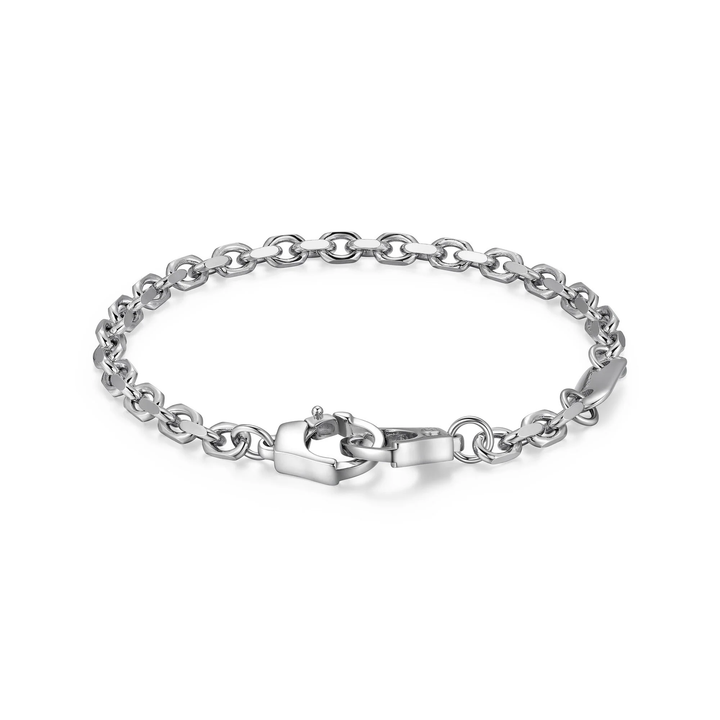 Ethos Silver Handcuff Clasp Italian Chain Cable Link Bracelet