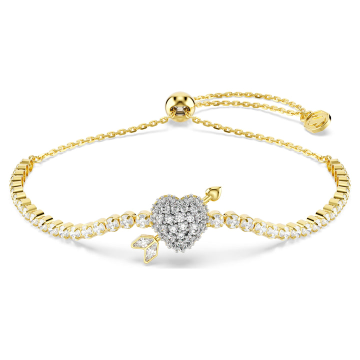 Swarovski Idyllia Gold-Tone Plated Pave Heart Bracelet With Clear Cubic Zirconia's 5744061