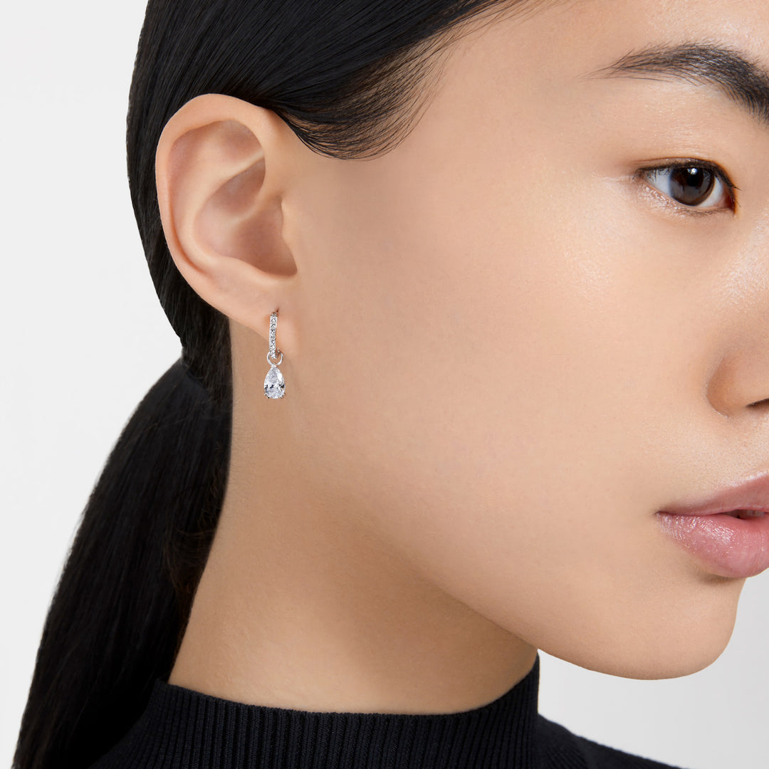 Swarovski Millenia Rhodium Plated Drop Earrings With Clear Zirconia's 5636716
