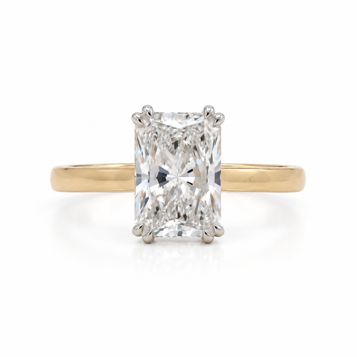 Women's 14K Yellow And White Gold 3.45 CTW LAB Grown Diamond Engagement Ring