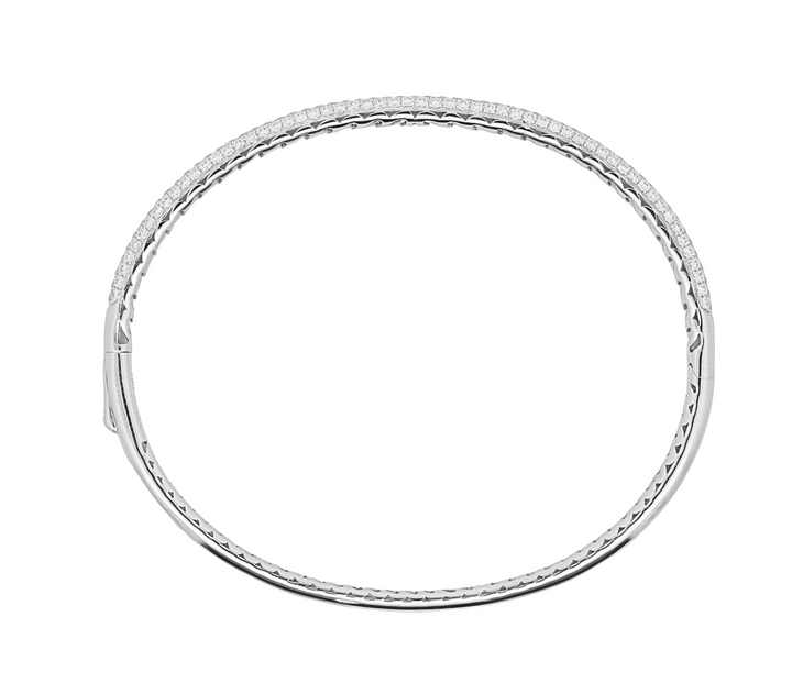 18K White Gold 1.66 CTW Diamond Bangle Bracelet