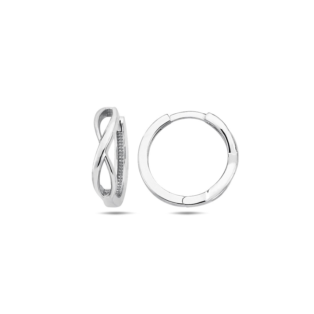 10 Karat White Gold Small Infinity Symbol Huggie Earrings