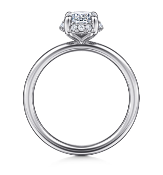Women's 14K White Gold Hidden Halo 0.09 CTW Diamond Semi-Mount Engagement Ring