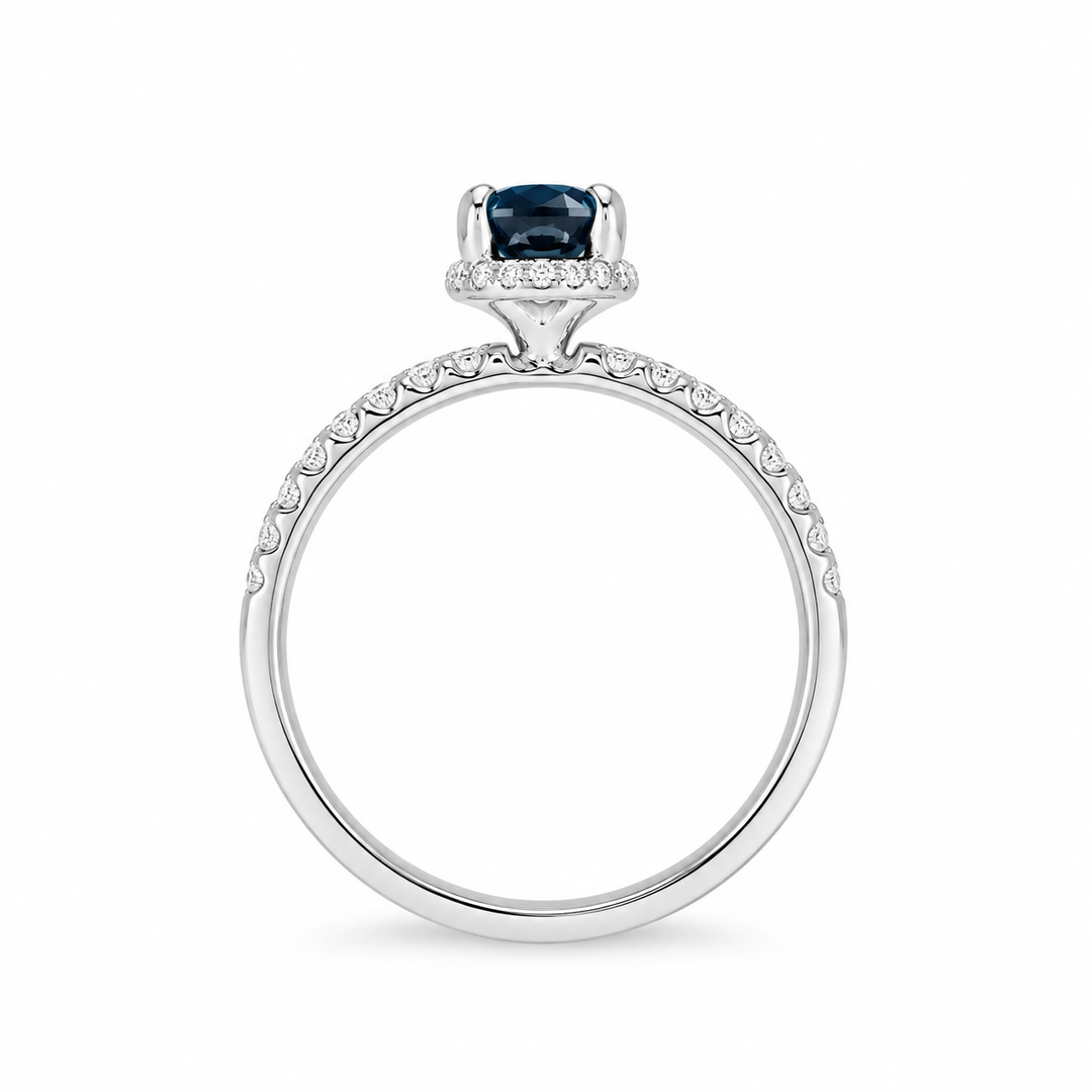 Women's 18K White Gold Hidden Halo 0.20 CTW Diamond Semi-Mount Engagement Ring