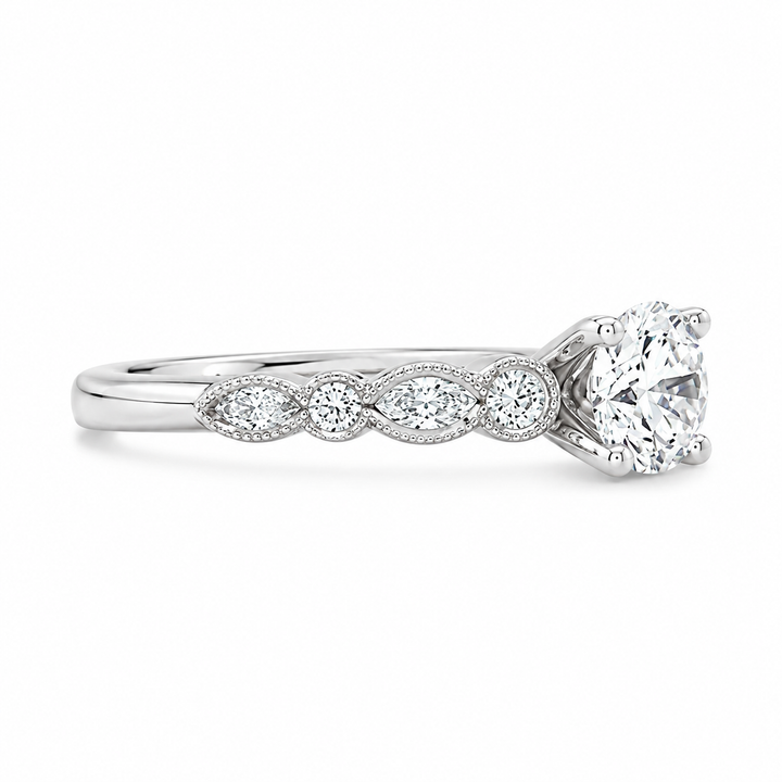 Women's 18K White Gold Classic 0.39 CTW Diamond Semi-Mount Engagment Ring